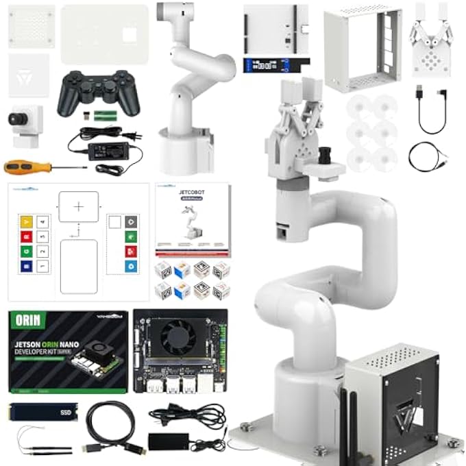rayihni JETSON ORIN NANO SUPER 8GB 67TOPS ROBOTIC ARM MYCOBOT280 7DOF COLLABORATIVE ROBOT DESKTOP EDUCATIONAL ROBOTIC ARM PYTHON WITH ADAPTIVE GRIPPER - Image 1